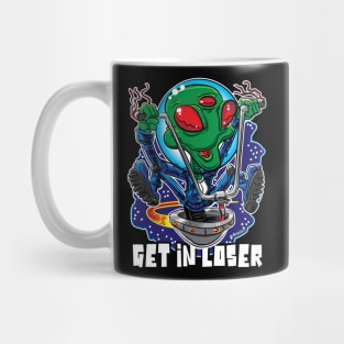 Get in loser, Alien UFO with Ape Hanger Handlebars Mug